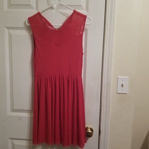 Red dress with see through top